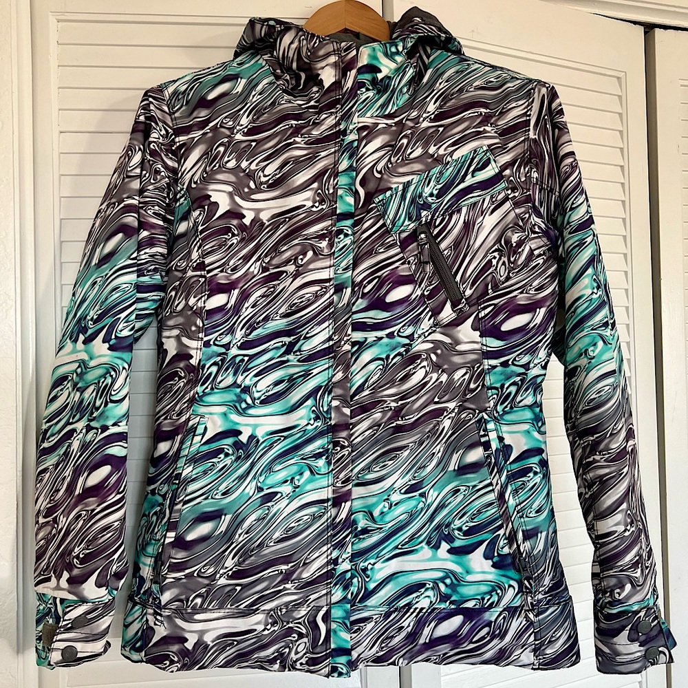 Purple, white, and Blue Women’s Ski/Snowboard Jacket, S